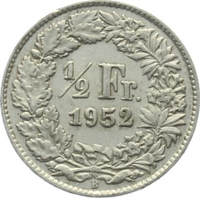 1/2 Franken 1952 B